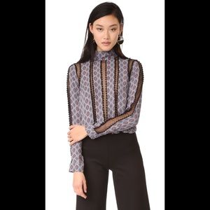 NWOT Cinq a Sept Paisley Long Sleeve Top